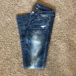 American Eagle Distressed Acid Wash Skinny Jeans
